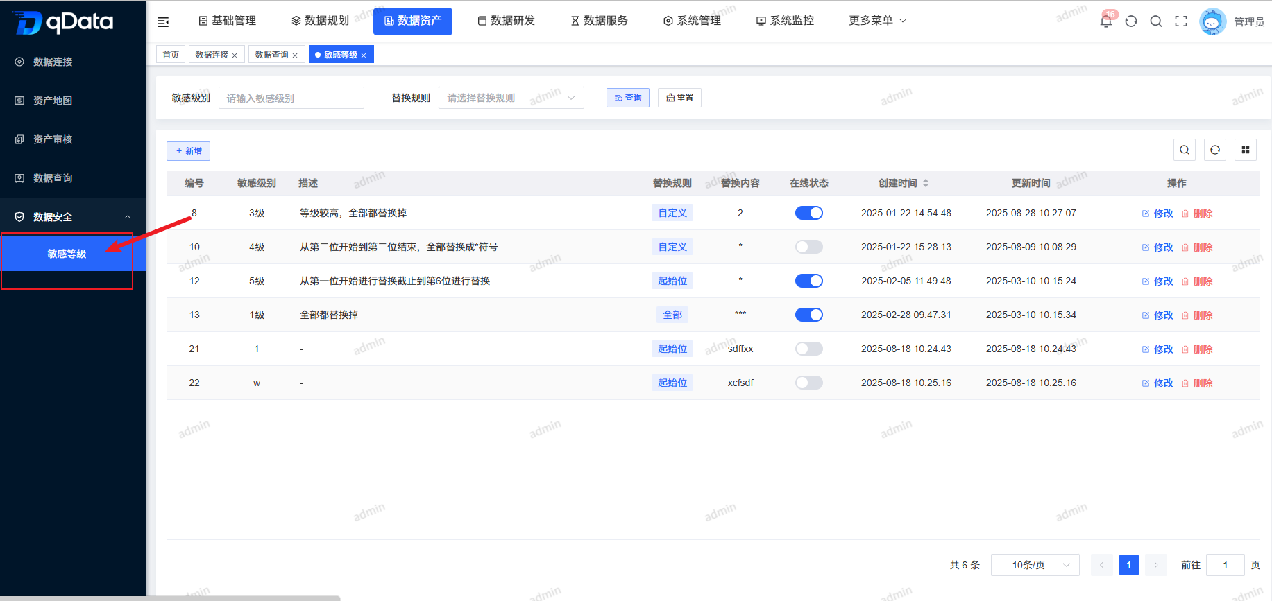 敏感等级页面.png